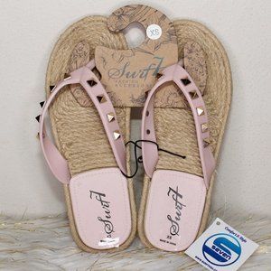 Rockstud Espadrille Style Flip Flops